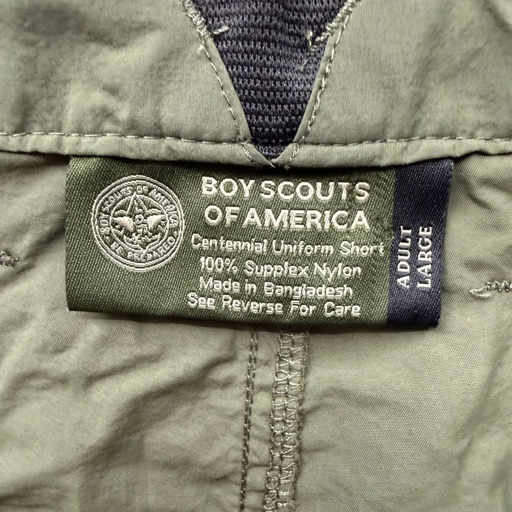 Boy Scouts of America Centennial Uniform Shorts Mens Large Green Nylon Cargo BSA